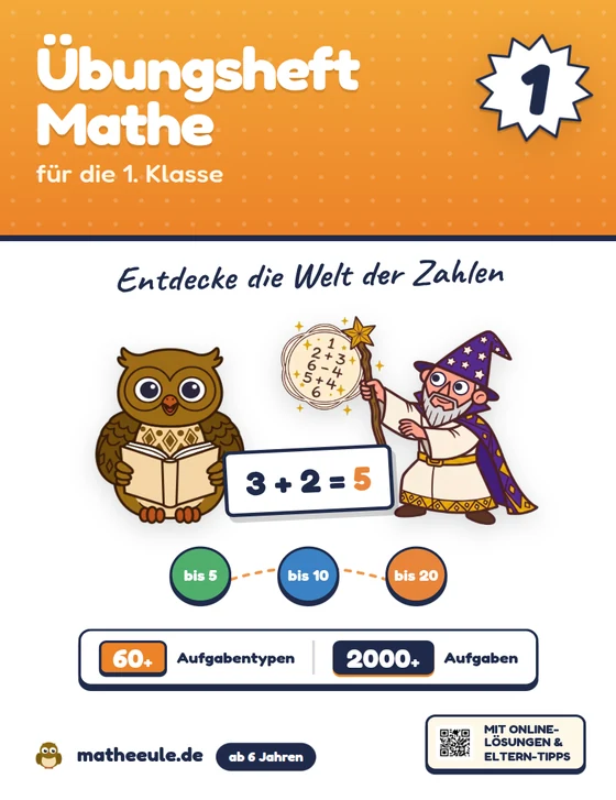 Titelbild: Übungsheft Mathe für die 1. Klasse